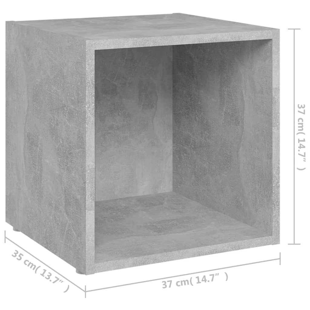 TV Cabinets 2 pcs Concrete Grey 37x35x37 cm Engineered Wood