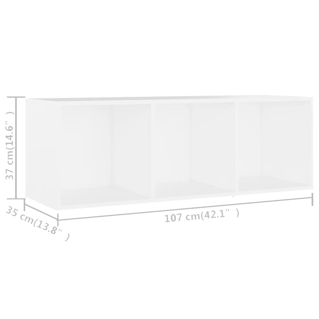 TV Cabinet White 107x35x37 cm Engineered Wood