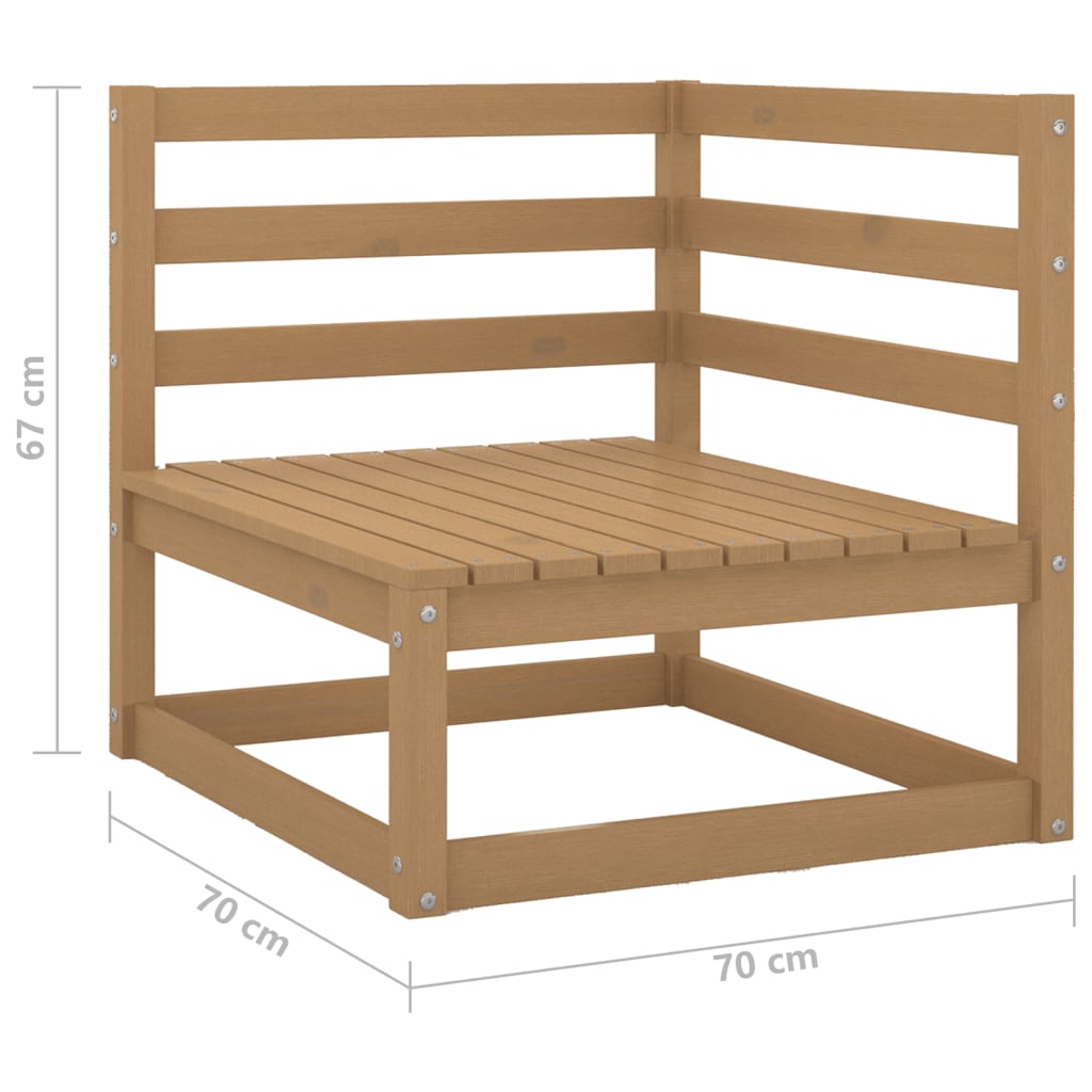 Honey Brown Solid Pine Garden Corner Sofa - Stylish & Durable