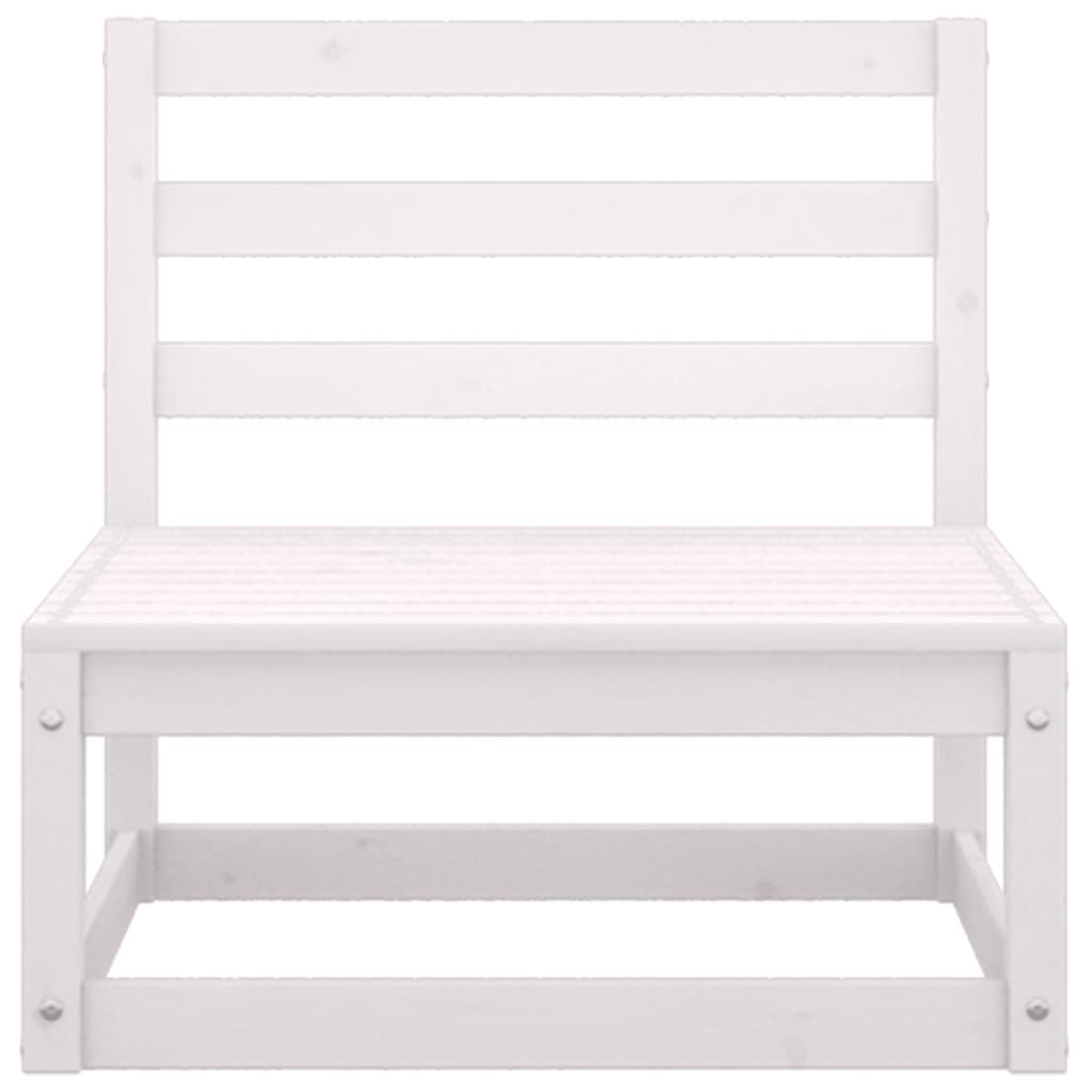 White Solid Pine Wood Garden Middle Sofa