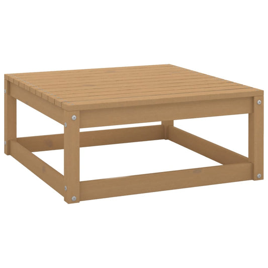 Honey Brown Pine Garden Footstool - 70x70x30 cm Solid Wood