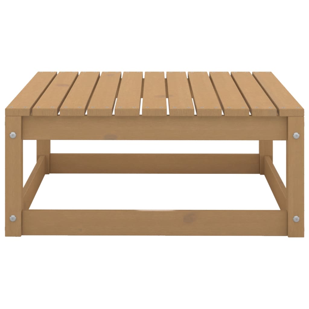 Honey Brown Pine Garden Footstool - 70x70x30 cm Solid Wood