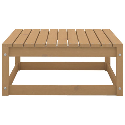 Honey Brown Pine Garden Footstool - 70x70x30 cm Solid Wood