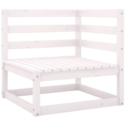 White Solid Wood Pine Garden Corner Sofas - 2 Piece Set