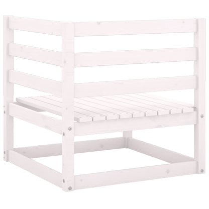 White Solid Wood Pine Garden Corner Sofas - 2 Piece Set