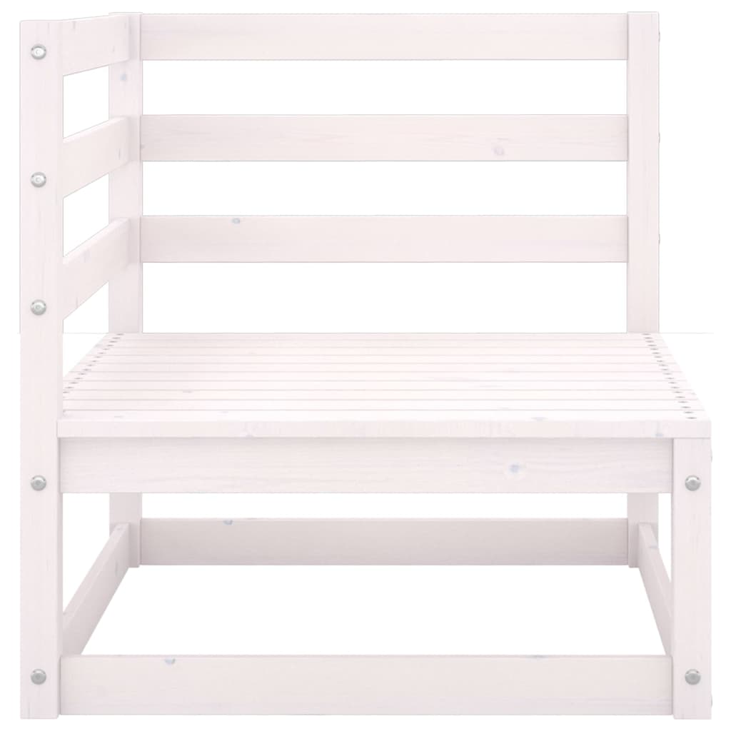 White Solid Wood Pine Garden Corner Sofas - 2 Piece Set