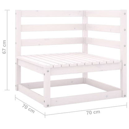 White Solid Wood Pine Garden Corner Sofas - 2 Piece Set