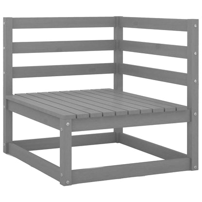Grey Solid Wood Pine 2-Piece Garden Corner Sofas