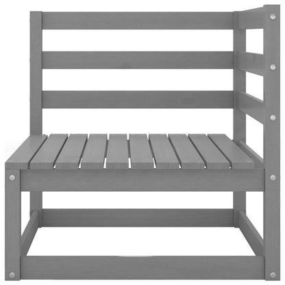 Grey Solid Wood Pine 2-Piece Garden Corner Sofas