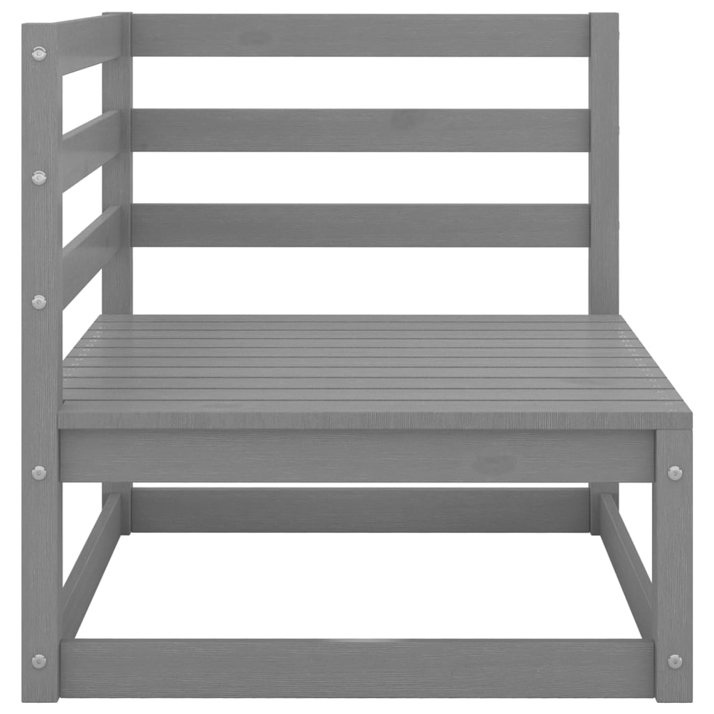 Grey Solid Wood Pine 2-Piece Garden Corner Sofas