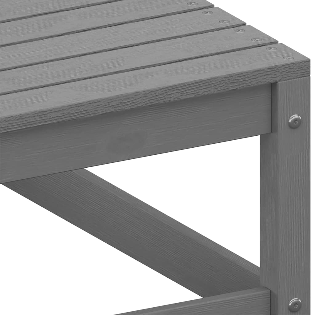 Grey Solid Wood Pine 2-Piece Garden Corner Sofas