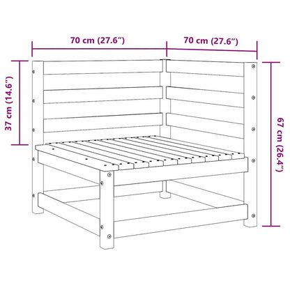 Garden Corner Sofas 2 pcs Honey Brown Solid Wood Pine