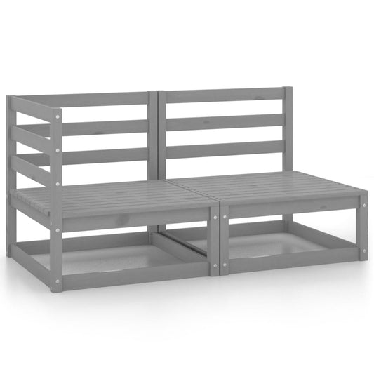 Grey Pinewood 2 Piece Garden Lounge Set - Elegant & Durable