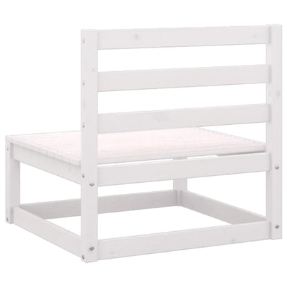 White Solid Pinewood 2-Piece Garden Lounge Set