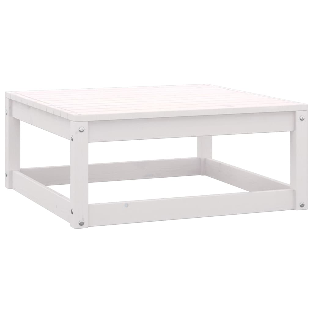 White Solid Pinewood 2-Piece Garden Lounge Set
