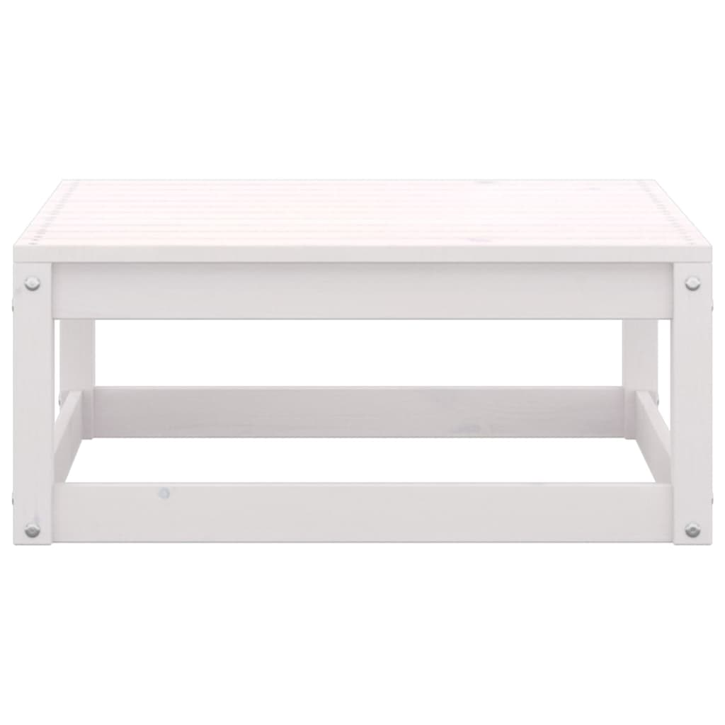 White Solid Pinewood 2-Piece Garden Lounge Set