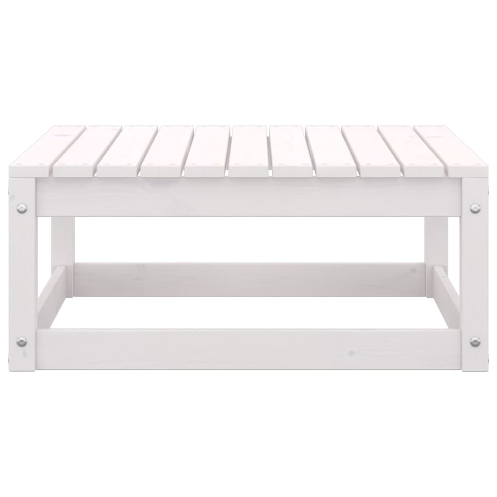 White Solid Pinewood 2-Piece Garden Lounge Set