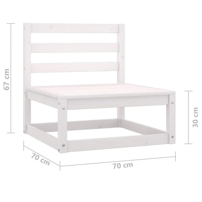 White Solid Pinewood 2-Piece Garden Lounge Set