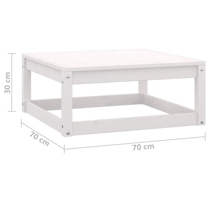 White Solid Pinewood 2-Piece Garden Lounge Set