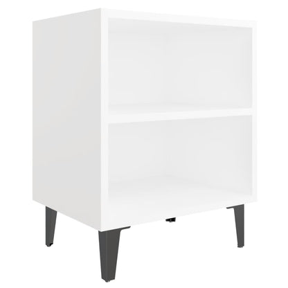 White Bed Cabinet with Metal Legs - 40x30x50 cm Storage Unit