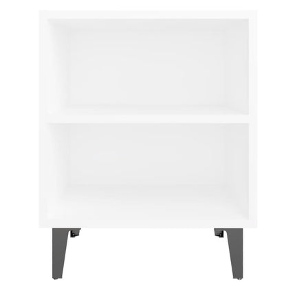 White Bed Cabinet with Metal Legs - 40x30x50 cm Storage Unit