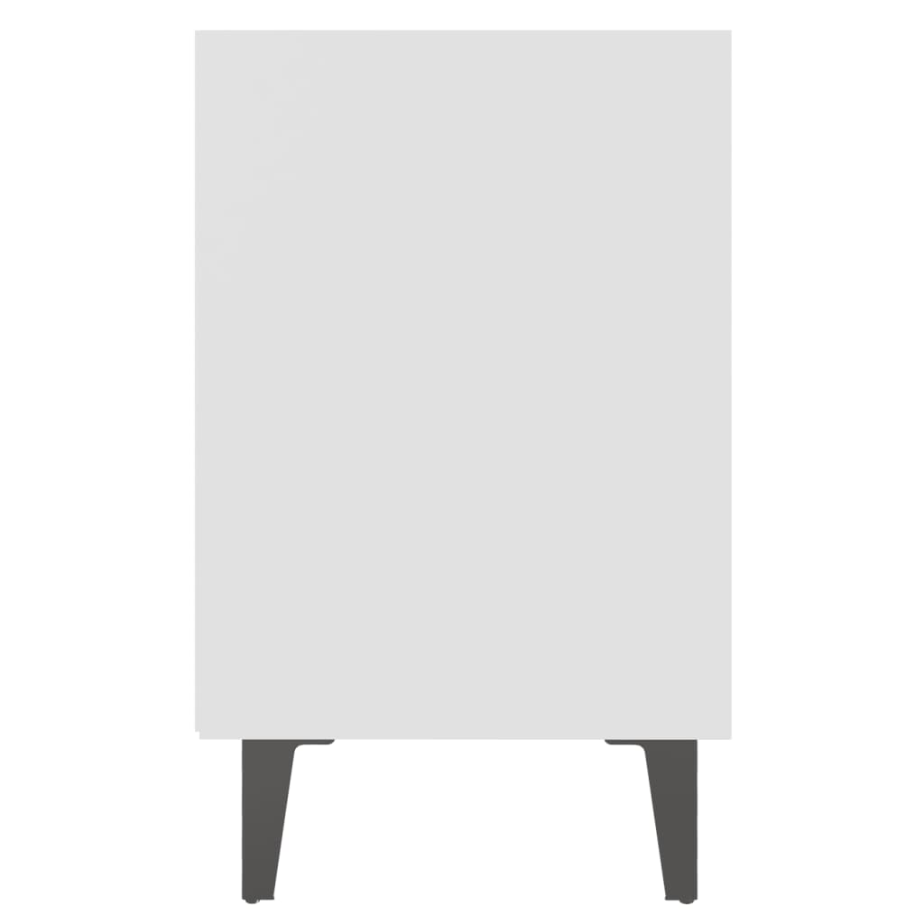 White Bed Cabinet with Metal Legs - 40x30x50 cm Storage Unit