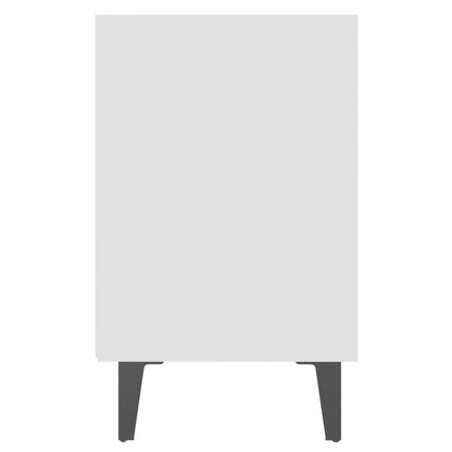 White Bed Cabinet with Metal Legs - 40x30x50 cm Storage Unit