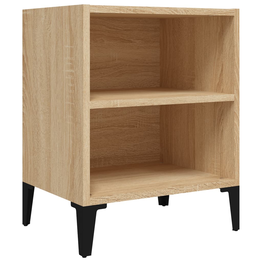 Sonoma Oak Bed Cabinet with Metal Legs - 40x30x50 cm