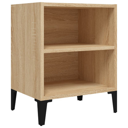 Sonoma Oak Bed Cabinet with Metal Legs - 40x30x50 cm