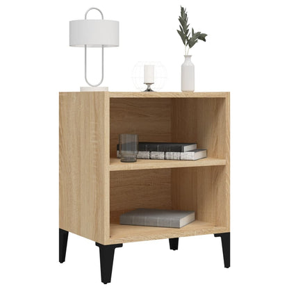 Sonoma Oak Bed Cabinet with Metal Legs - 40x30x50 cm