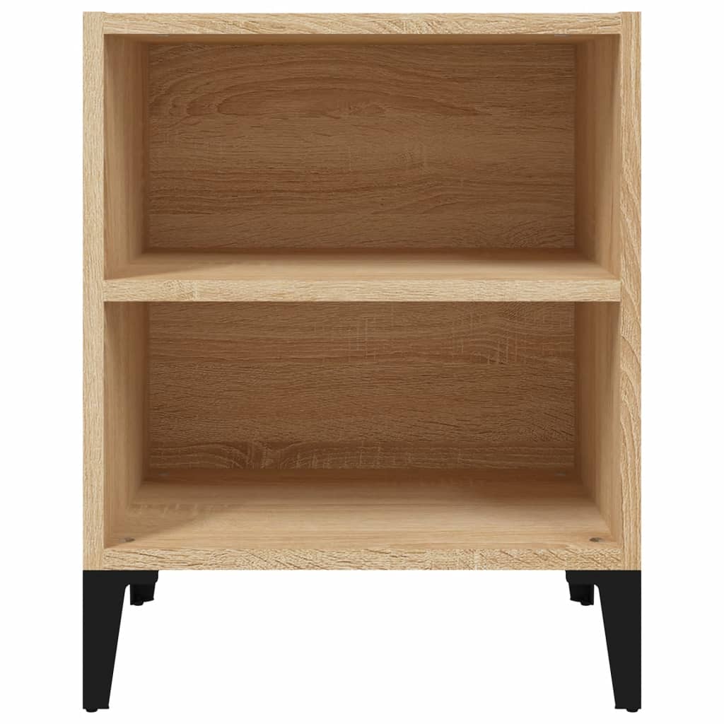 Sonoma Oak Bed Cabinet with Metal Legs - 40x30x50 cm