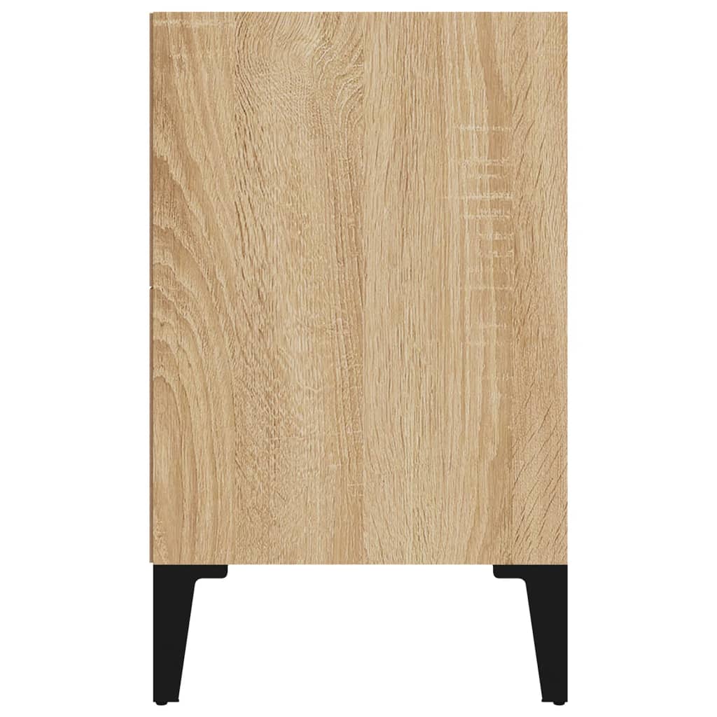 Sonoma Oak Bed Cabinet with Metal Legs - 40x30x50 cm