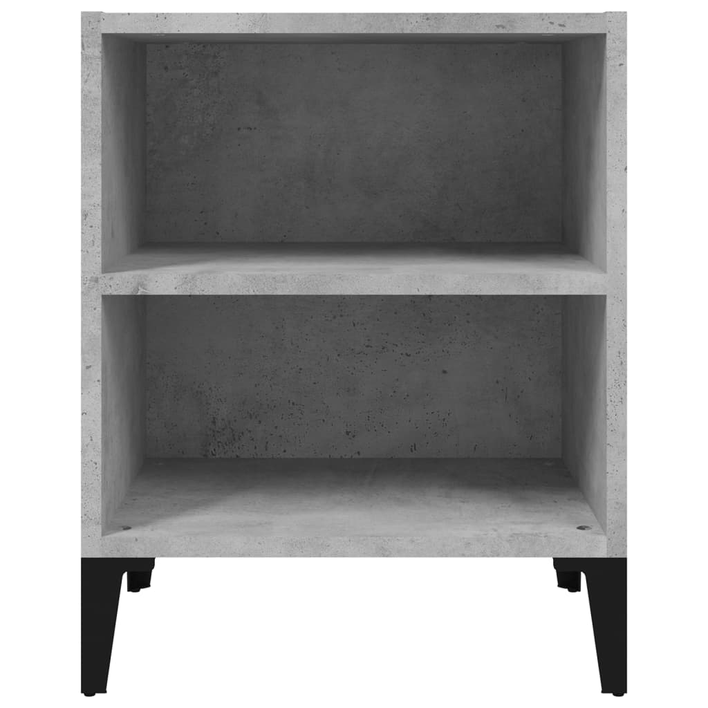 Concrete Grey Bed Cabinet with Metal Legs, 40x30x50 cm