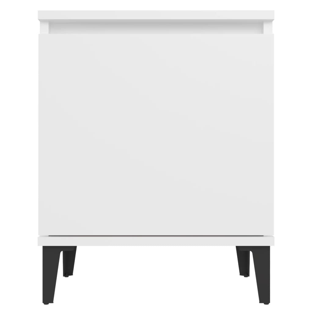 White Bedside Cabinet with Metal Legs - 40x30x50 cm Modern Design
