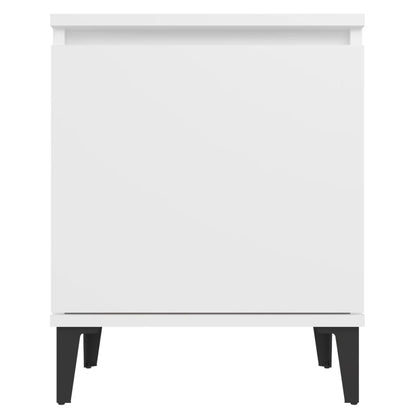 White Bedside Cabinet with Metal Legs - 40x30x50 cm Modern Design