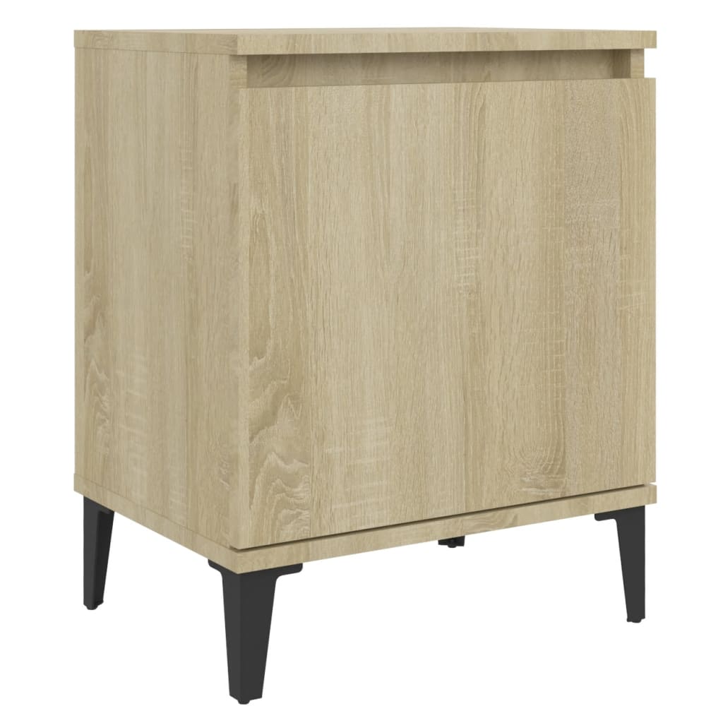 Sonoma Oak Bed Cabinet with Metal Legs - 40x30x50 cm