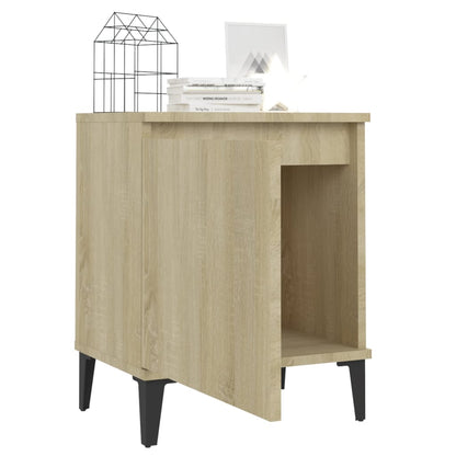 Sonoma Oak Bed Cabinet with Metal Legs - 40x30x50 cm