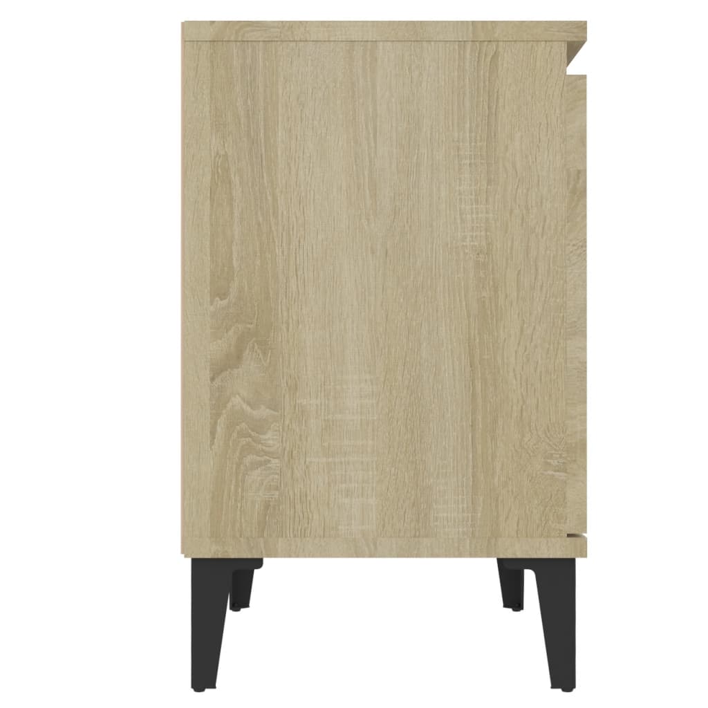 Sonoma Oak Bed Cabinet with Metal Legs - 40x30x50 cm