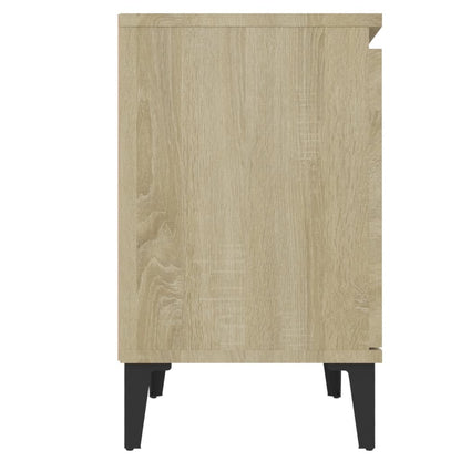 Sonoma Oak Bed Cabinet with Metal Legs - 40x30x50 cm