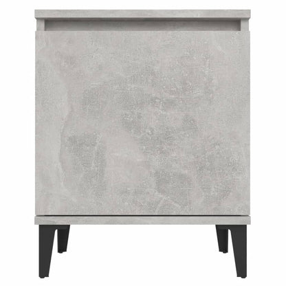 Concrete Grey Bed Cabinet with Metal Legs - 40x30x50 cm