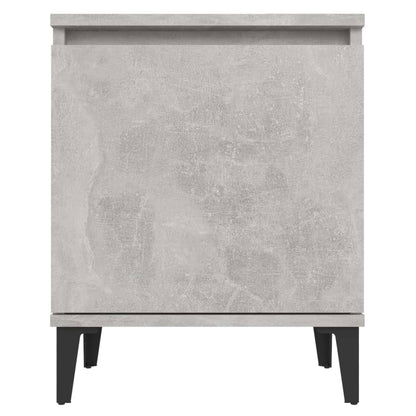 Concrete Grey Bed Cabinets with Metal Legs - 40x30x50 cm
