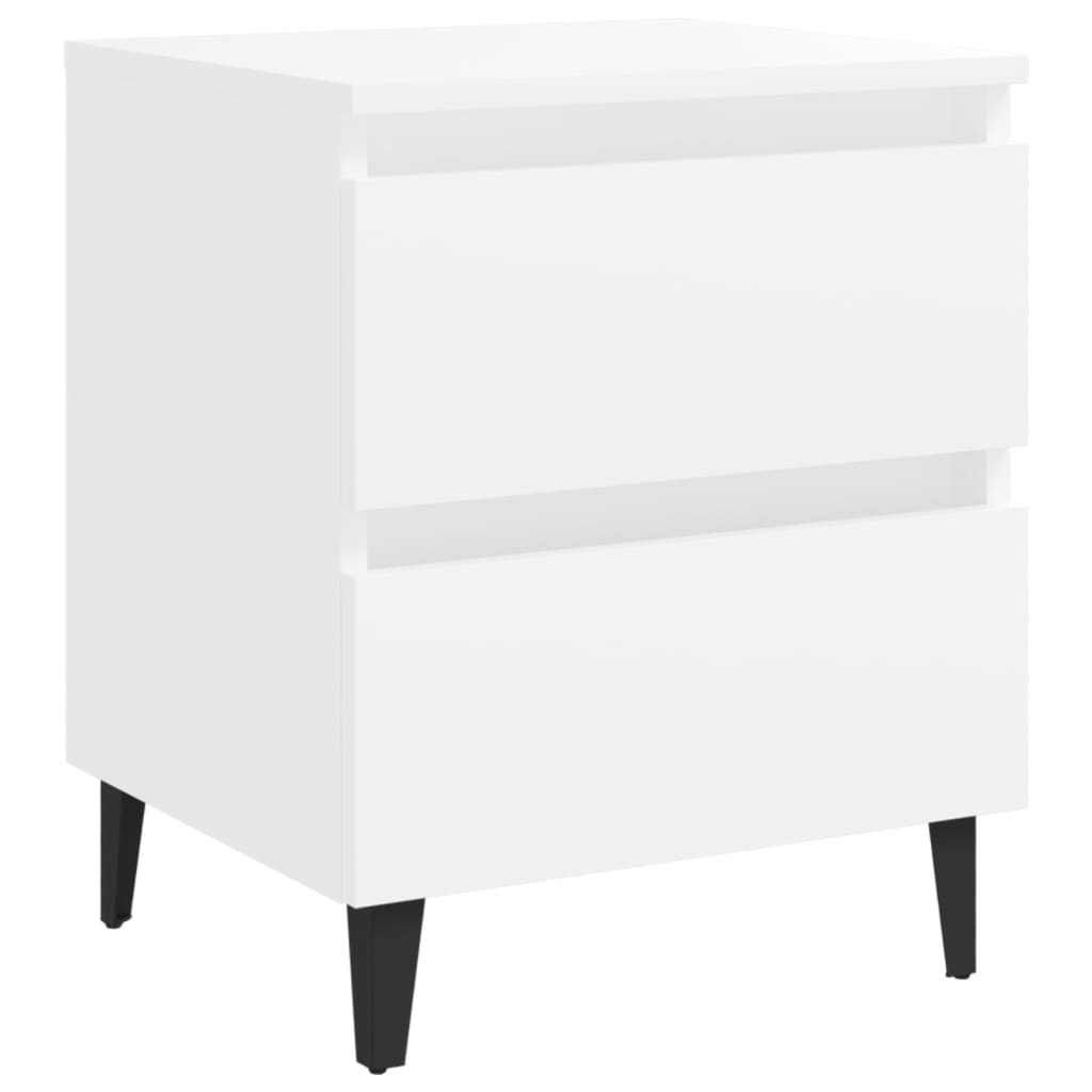 White Engineered Wood Bed Cabinet 40x35x50 cm - Stylish & Compact