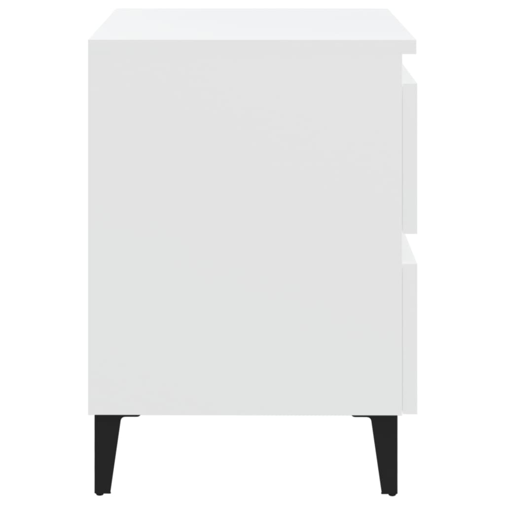 White Engineered Wood Bed Cabinet 40x35x50 cm - Stylish & Compact