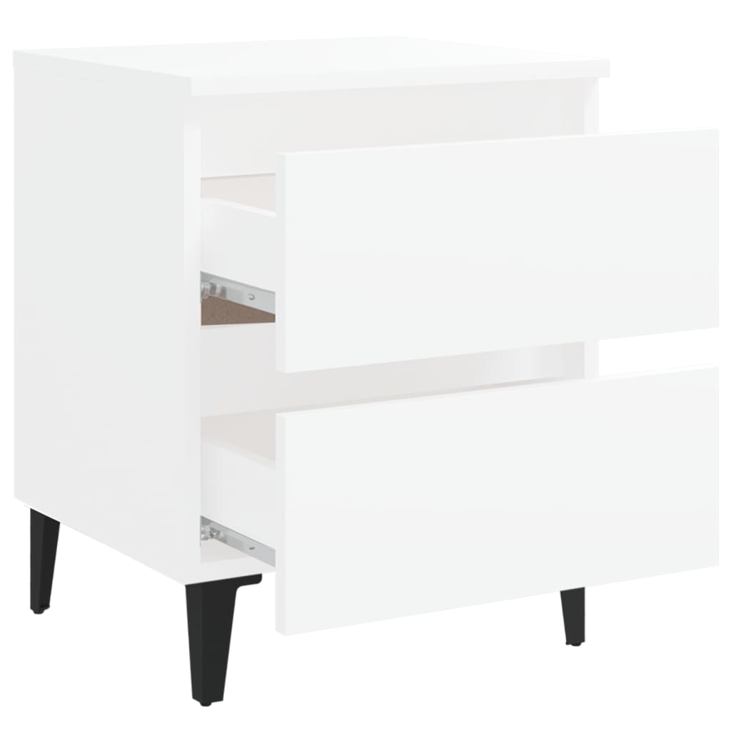 White Engineered Wood Bed Cabinet 40x35x50 cm - Stylish & Compact