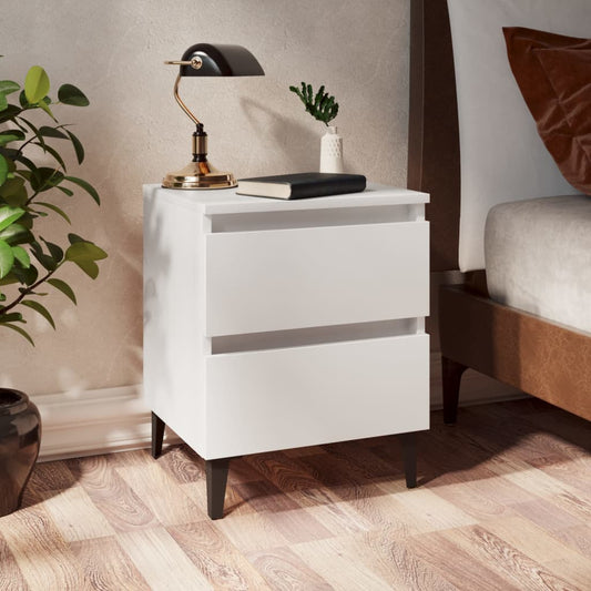 White Engineered Wood Bed Cabinet 40x35x50 cm - Stylish & Compact