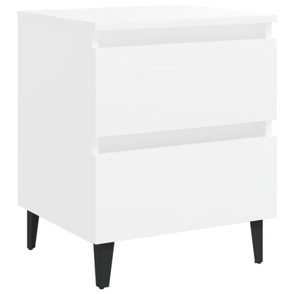 White Engineered Wood Bed Cabinets, Set of 2, 40x35x50 cm