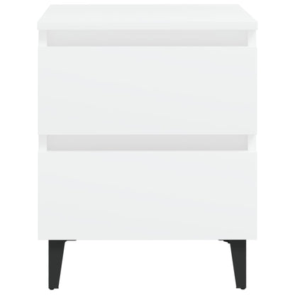 White Engineered Wood Bed Cabinets, Set of 2, 40x35x50 cm
