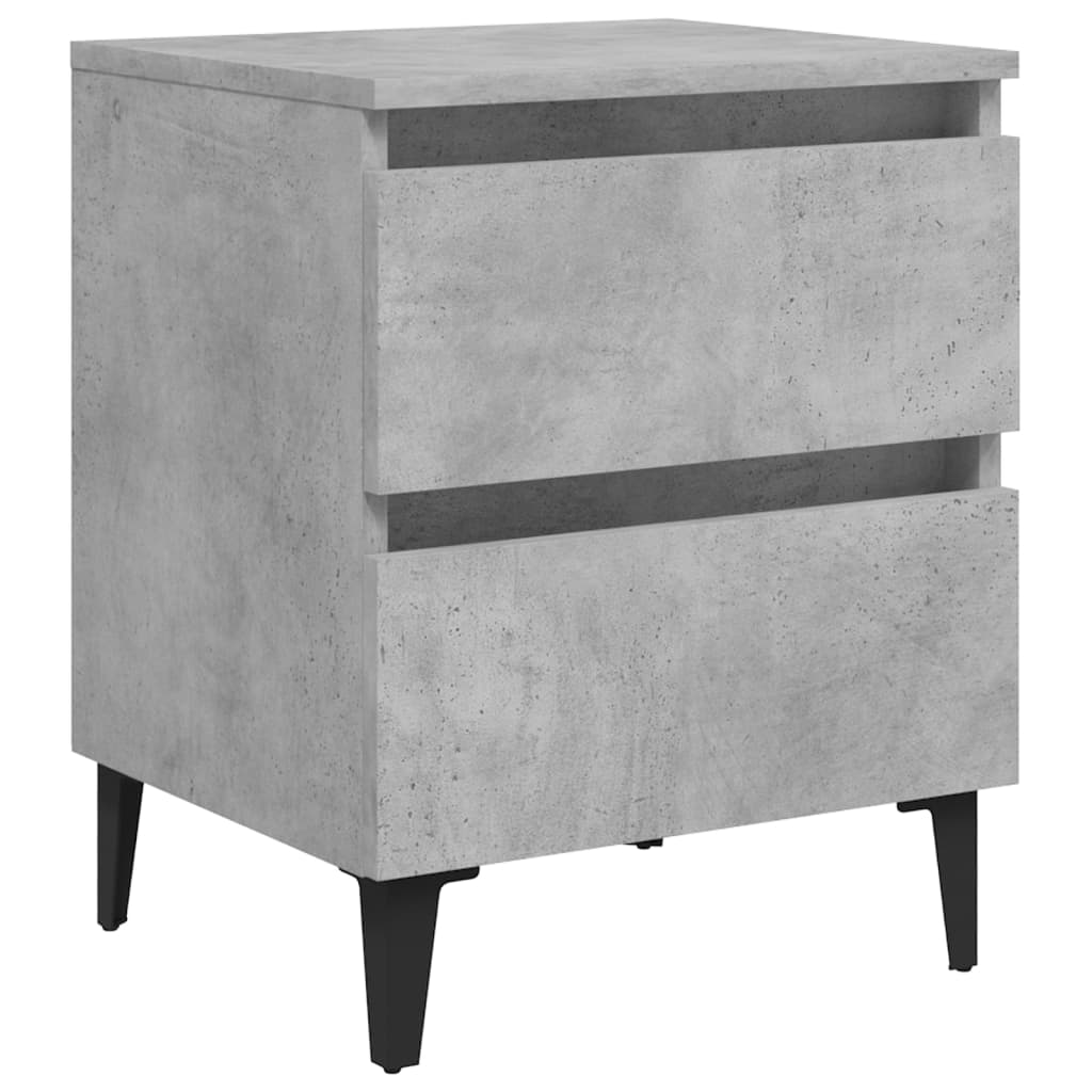 Concrete Grey Bed Cabinet, 40x35x50 cm, Engineered Wood.