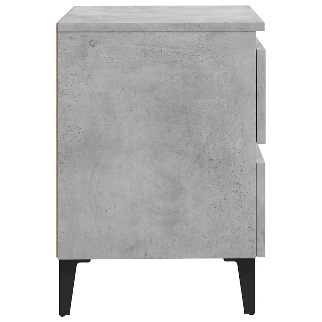 Concrete Grey Bed Cabinet, 40x35x50 cm, Engineered Wood.