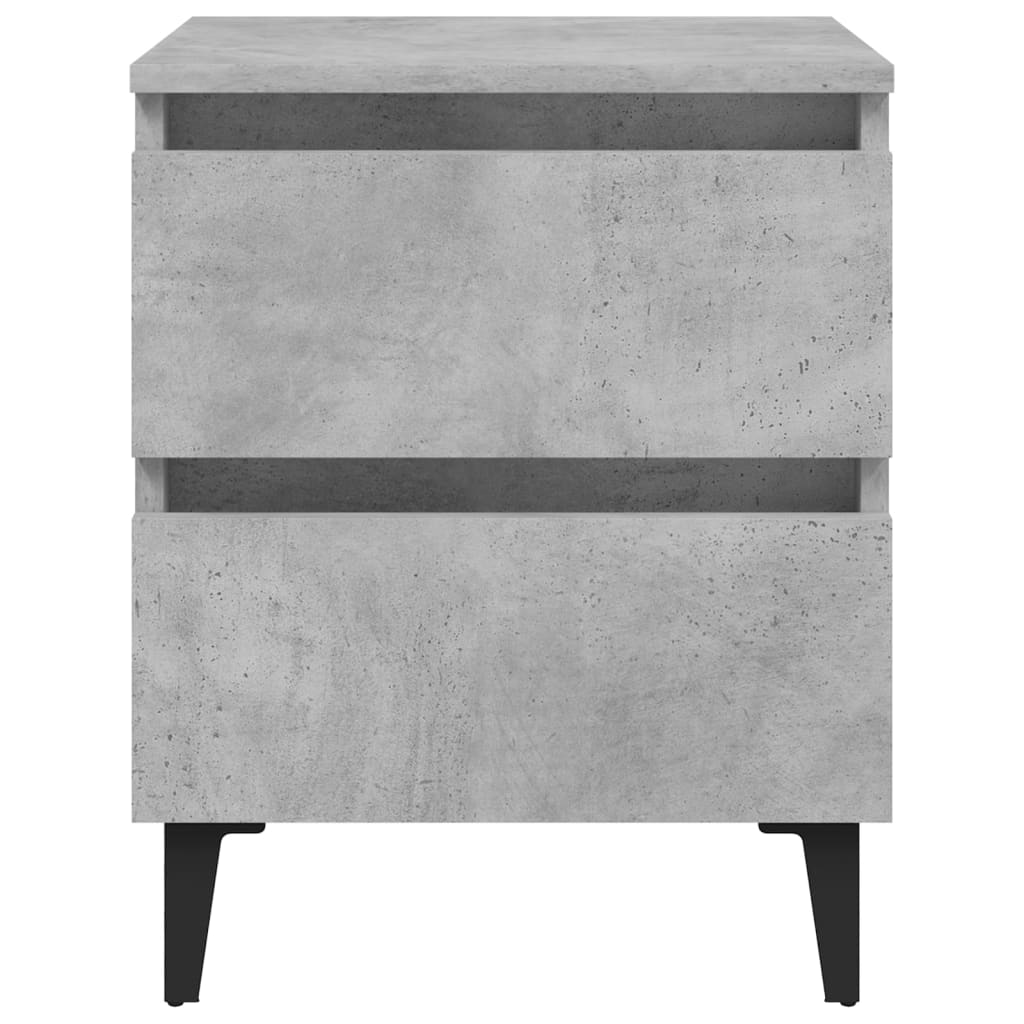 Concrete Grey Bed Cabinets 2-Piece Set, Engineered Wood, 40x35x50 cm